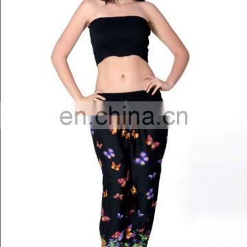 Black colour butterfly design High quality Loose fit elasticated waistband trousers