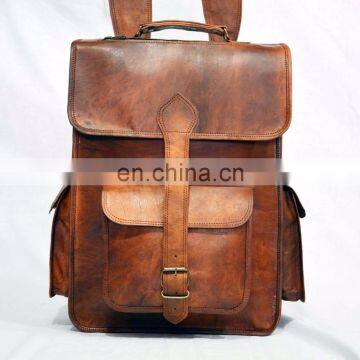 Rucksack handmade Real leather messenger vintage bag backpack/Shoulder handbag