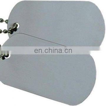 custom natural aluminum brushed ball chain dog tags