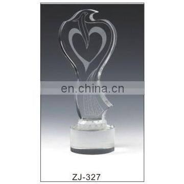 Heart Shaped Competitions Crystal Glass Trophies