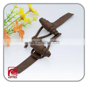 Fashion Brown Leather Toggle Button for Coats,colorful Leather Button in Bulk