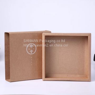 Recycled brown kraft paper gift foldable packaging box