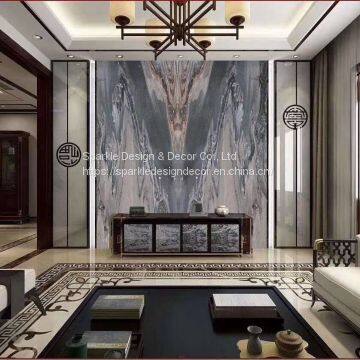 Fatory price luxury hotel villa wall decoration italian Palissandro Blue marble slab