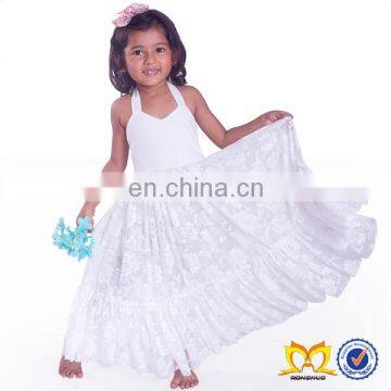 Wholesale New Fashion Boutique Girl Dress Children Clothing Ruffle White Lace Evening party For Toddlers Baby Girl Party Dress