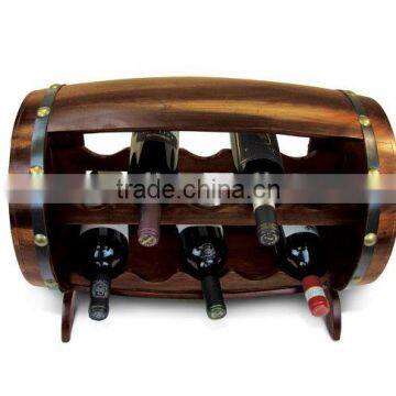 Custom vintage barrel shape wooden wine bottle storage rack, wood wine shelf                        
                                                Quality Choice