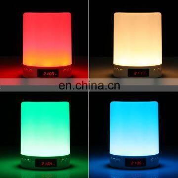 Wholesale Smart Bluetooth Speaker Night Light With Alarm Clock Display Alarm Clock 7 Color Night Light photo-6