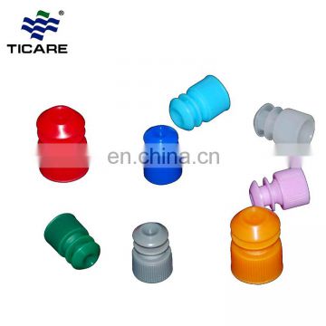 Royal blue yellow flange type high grip type serum plastic test tube stopper with hole and for tube