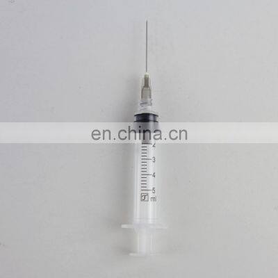 Hot sell Disposable medical Luer Lock vaccine Syringe 5ml with needles