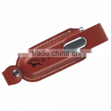 Full Capacity 1gb-64gb Various Colors Embossed Logo Leather USB Flash Drives photo-6