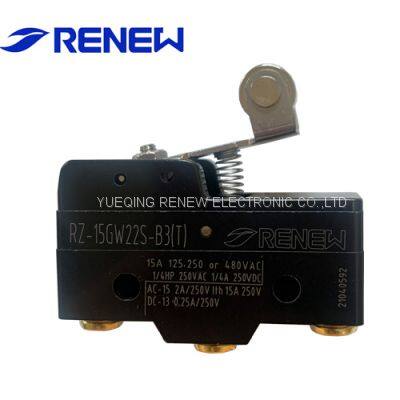 Renew Customized Metal Roller Short Lever 15A Micro Switch With Adjustable Screw photo-2