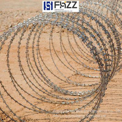 Double Spiral Cross Razor Barbed Wire Barrier With Concertina Coil for Border Line photo-5