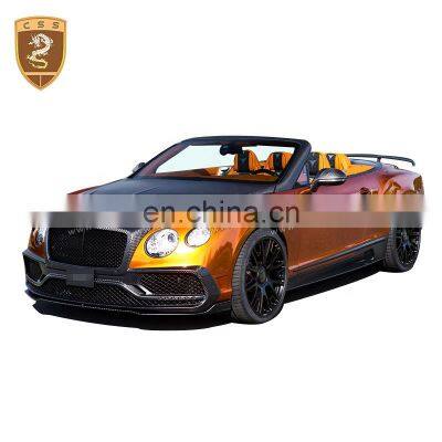 2016 Bently GTC MS Style Fiber Glass + Carbon Fiber Side Skirts Fenders Hood Spoiler Rear Front Bumper Body Kits