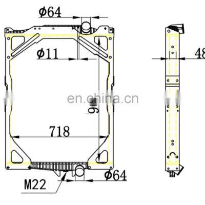 Fh12 Radiator Spare Parts 1665249 Car Radiators for Heace Truck
