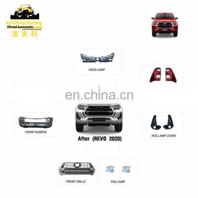 High Quality Head Light Tail Lamp Body Kits Conversion Car Bumper for Hilux Revo 2016-2019 Upgrade To HILUX REVO 2021 photo-2