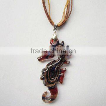 hot sales Lampwork Glass Pendant Necklace Lampwork glass Necklace storm glass pendant with wax cord