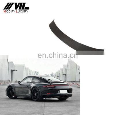 Modify Luxury Dry Carbon Fiber Car Rear Spoiler Lip for Porsche 911 991 Carrera 4 S 4S Coupe 2-Door