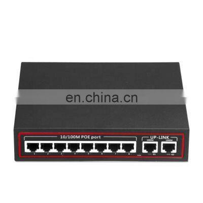 OEM Factory  8 Port 10/100M POE  Network Switch With 2 Port 1000M Network