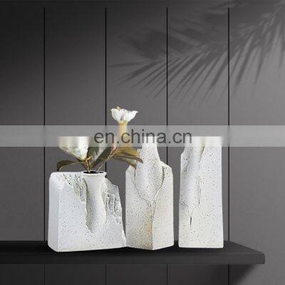 Minimalist Pure White Modern Creative Hand Made Flower Vase Ceramic For Home Decoration photo-5