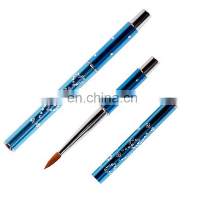 Custom Logo High Quality 100% Kolinesky Sable Hair Nail Acrylic Brushes With Dotting Diamond Design For Nails