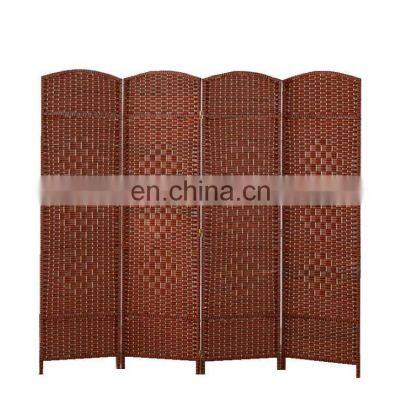 High quality customized hotel decorative paper rope knitted folding screen room divider