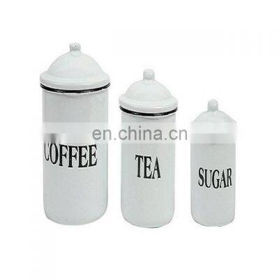 white metal canister sets