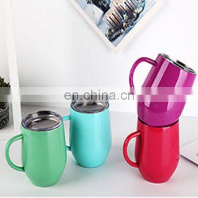 Best Selling 12oz Stainless Steel Egg Shaped Sublimation Wine Cup Mug Tumbler With Handle photo-2