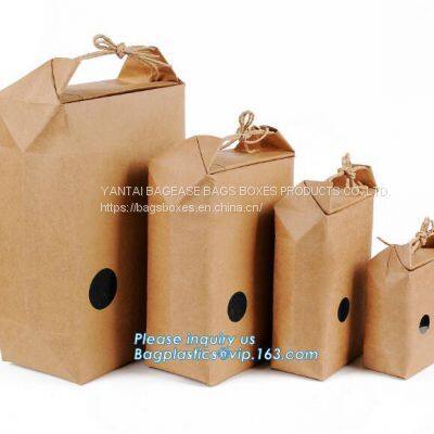 1kg Rice Package Kraft Paper Packaging Bag Brown Kraft Food Paper Bag,5kg10kg Rice Bag Plastic Packaging Bag for Rice photo-2