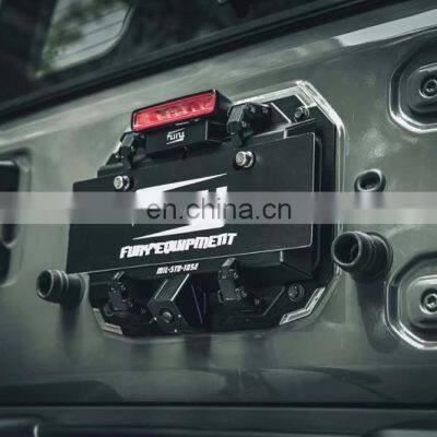 Furyengraver Tailgate License Plate Frame for Jeep Wrangler JL 2018+ License Bracket 4x4 Accessories