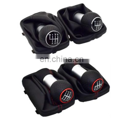 5/6 speed Car New design gear shift knob boot cover FOR Audi A3 S3 with low price MT black red line