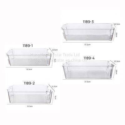 Kitchen Clear Plastic Stackable Storage Bins Refrigerator, Freezer, Pantry & Clothes Organization Container With Carrying Handles photo-5