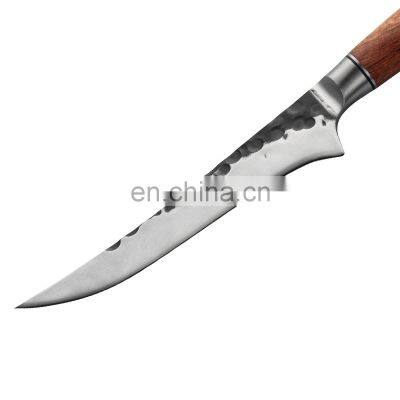 Stainless Steel Hand-forged Hammered Steel Head Butcher Knife Kitchen Knife With Double Steel Head Boning Knife photo-2
