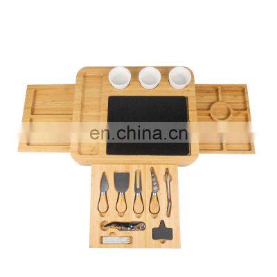 Bamboo Wood Charcuterie Board Cheese Serving Platter With Slide-Out Drawer photo-4