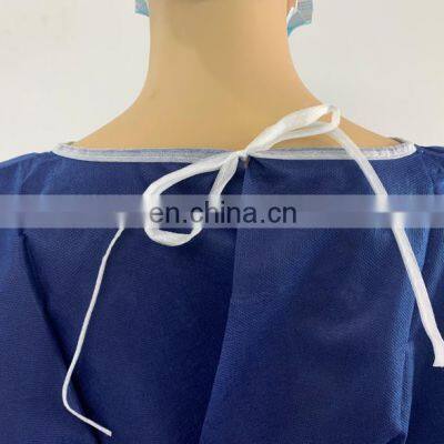 Factory Supply Sleeveless Navy Blue Isolation Gown Dark Blue Patient Gown Without Sleeve photo-3