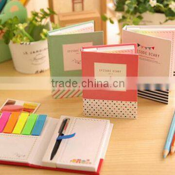 fresh&cute sticky notes in hardcover. with pen set