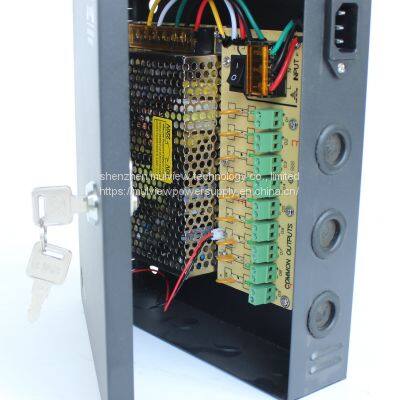 9CH Outputs PTC Auto Reset Fuse 12V 10A 120W CCTV Central AC DC Power Supply Distribution Box photo-2