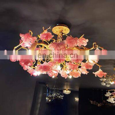 Indoor Lighting Decorative Colorful Flower Branch Chandelier Creative Restaurant Chandelier