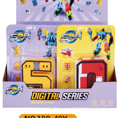 Educational Assembling Building Blocks Action Figure Deformation Robots number for children