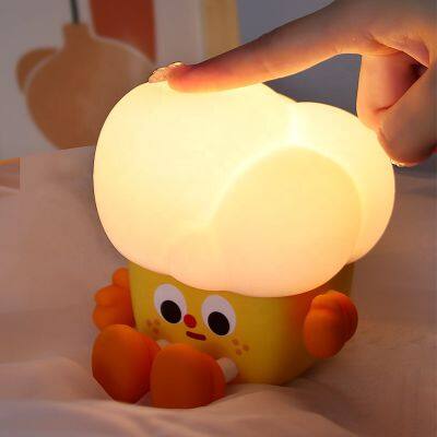 Factory custom Popcorn Silicone night light Timing thirty minutes switch Mobile Phone Holder Silicone Lamp Gifts For Girls Boys