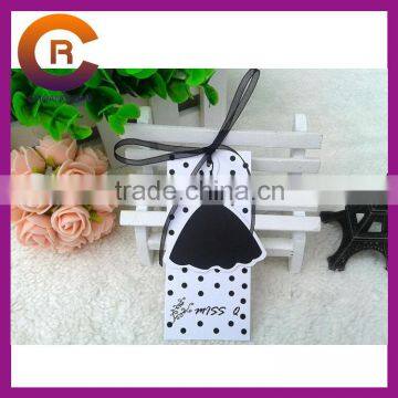 Black cheap thicker paper custom elastic string tags