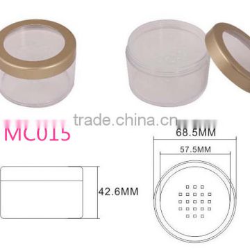 MC015 wholesale round plastic compress powder box with window lid