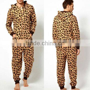 fancy leopard printed animal style onesies custom sleepwear pajamas