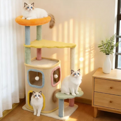 Modern Cat Tree With Neutral Colors to Match Home Decor