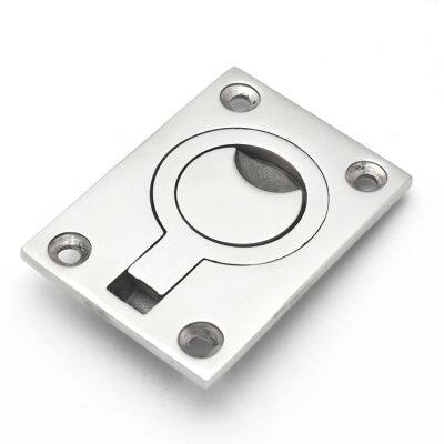 Square Flush Pull Ring Handles Recessed Boat Hatch Latch Cabinet Flush Mount Lifting Ring Pull Handle Hidden Recessed Furniture Handle photo-4