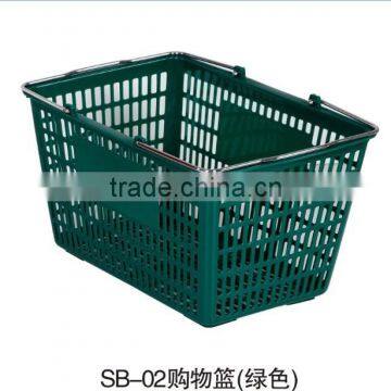 JIABAO high quality plastic shopping baskets with wheels SB-02