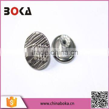 2015 yiwu hotsale cheaper price custom flatblack metal snap button, silver metal button for jean on factory direct selling