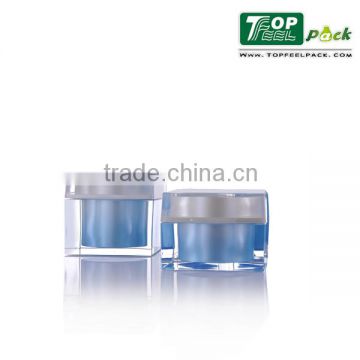 High end 15ml/30ml/50ml Square plastic cosmetic cream jar