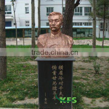 Metal writer bust for school decoration