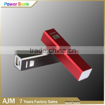 2000mah smart mobile metal lipstick power bank