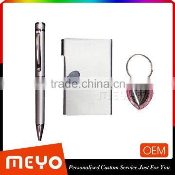 Popular heart shaped key chain pen card holder in gift box set for business