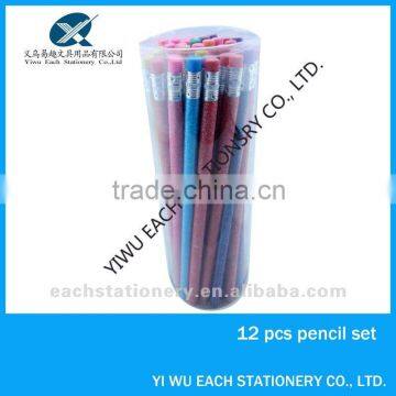 72pcs 7 Inch Wooden Glitter Pencil Set